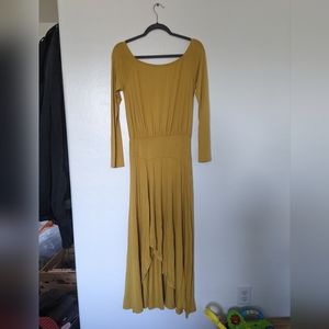 Free People gold flowy dress size M